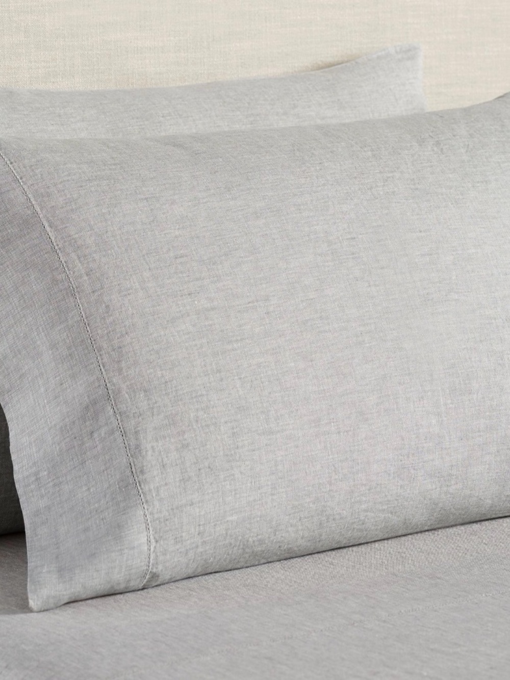 Pottery Barn Flax Belgian Linen hemstitch Queen Sheet Set
